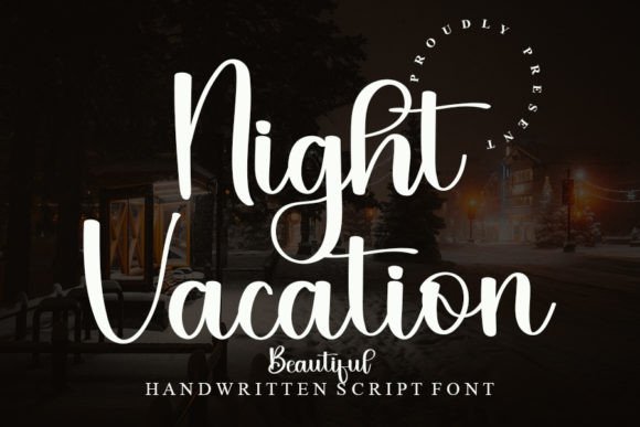 Night Vacation Font for Romantic Handmade Creations