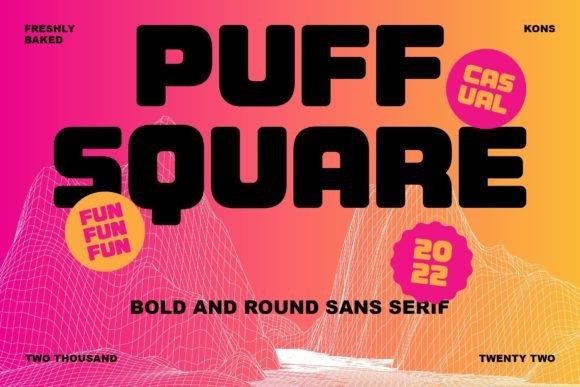 Puff Square Font for Playful Branding and Creative Projects